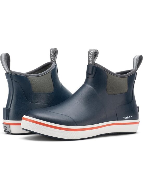Men\'s Navy Ankle Deck Waterproof Rubber Neoprene Fishing Non-Slip Rain Boots main image 4